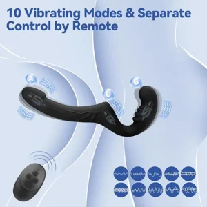 Strap-On Double-Sided Dildo with Clitoral & G-Spot Vibrator